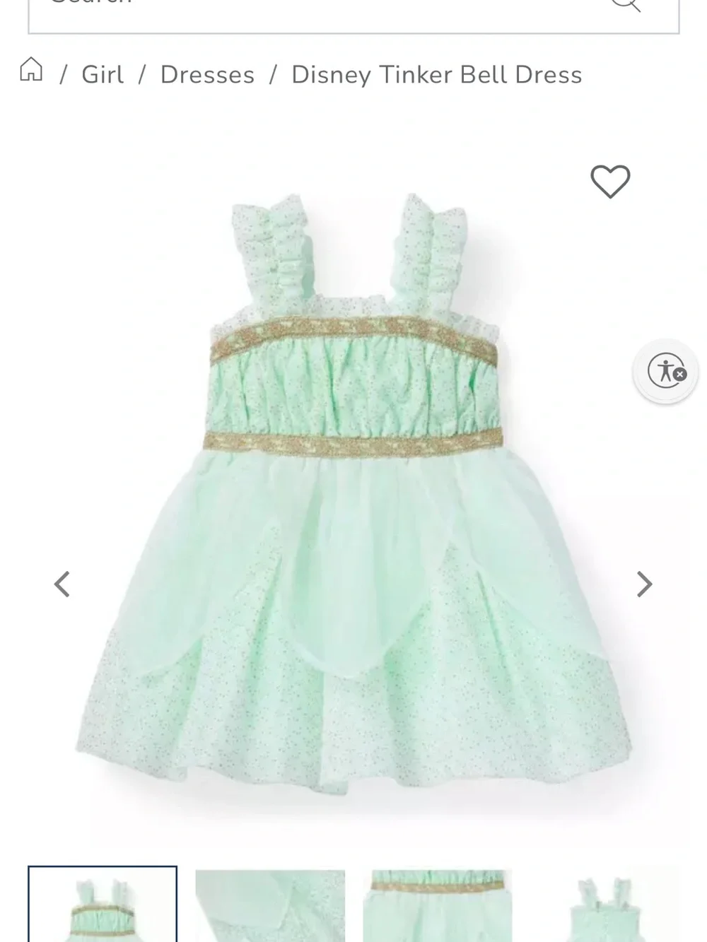 Janie and Jack Disney Tinker Bell Dress